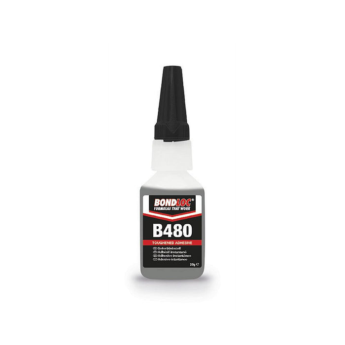 B480 Black Rubber Toughened Cyanoacrylate 20g