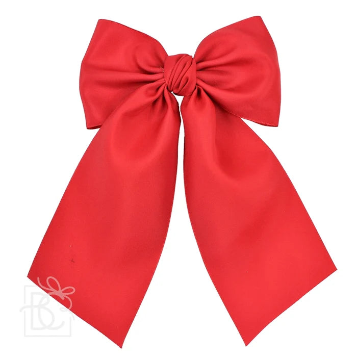 BC 5.5" Red Satin Euro Knot Bow w/ Tails