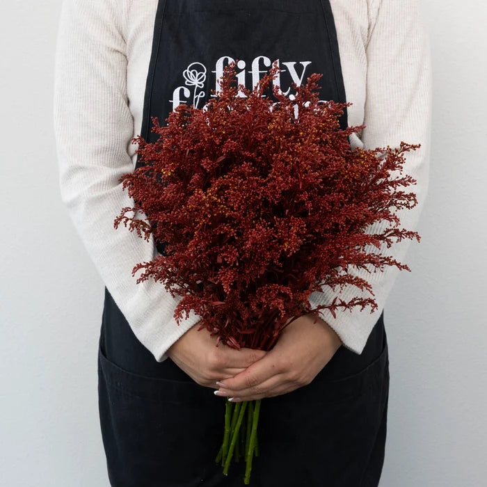 Brown Spice Tinted Solidago Flowers Apron - Image