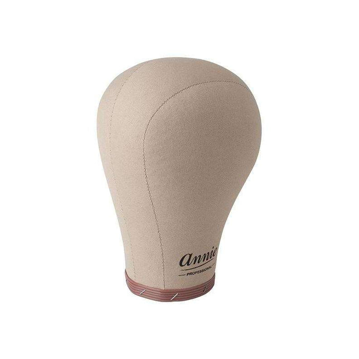 ANNIE cork canvas mannequin head 22 inch for wig styling and display beige fabric covered professional head block