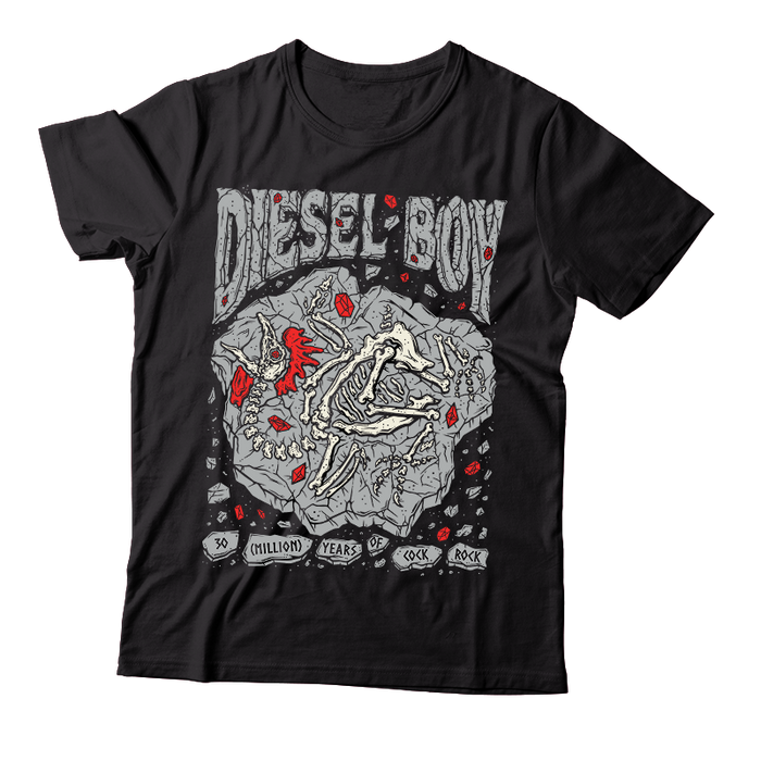 DIESEL BOY - "30 (Million) Years Of Cock Rock" (Black) (T-Shirt)