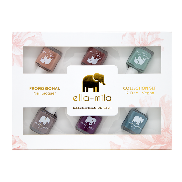 Elite Collection Set C 6-pack nail polish gift box, front view
