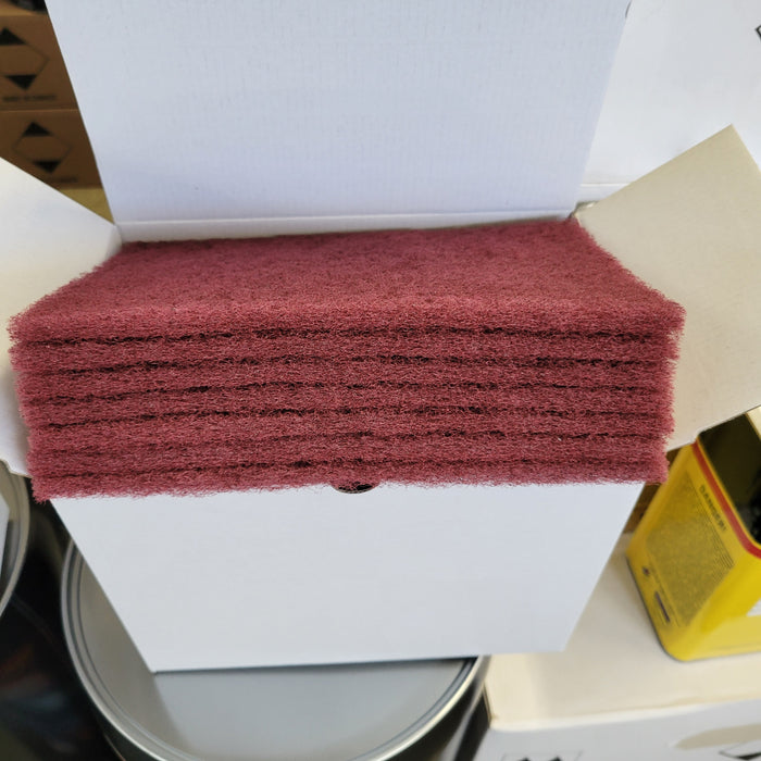 Elite Finish Scuff Pad Red Fine 6" x 9 "20 pack