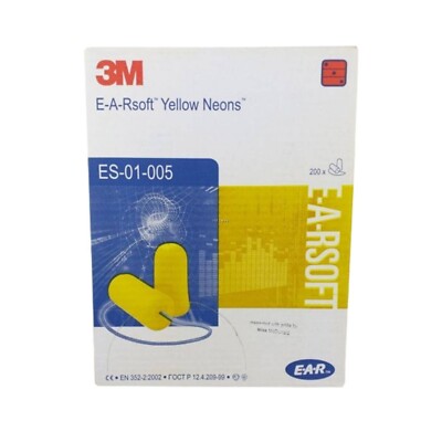 ES-01-005 - E-A-Rsoft™ Neon Corded Earplugs 34 SNR (Box of 200)