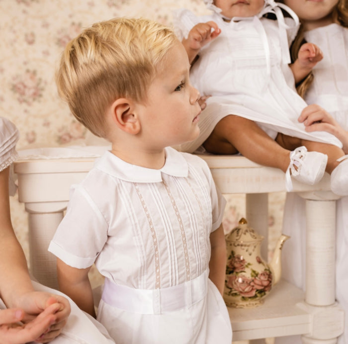 Feltman Brothers White Boys Wedding Suit with Sash