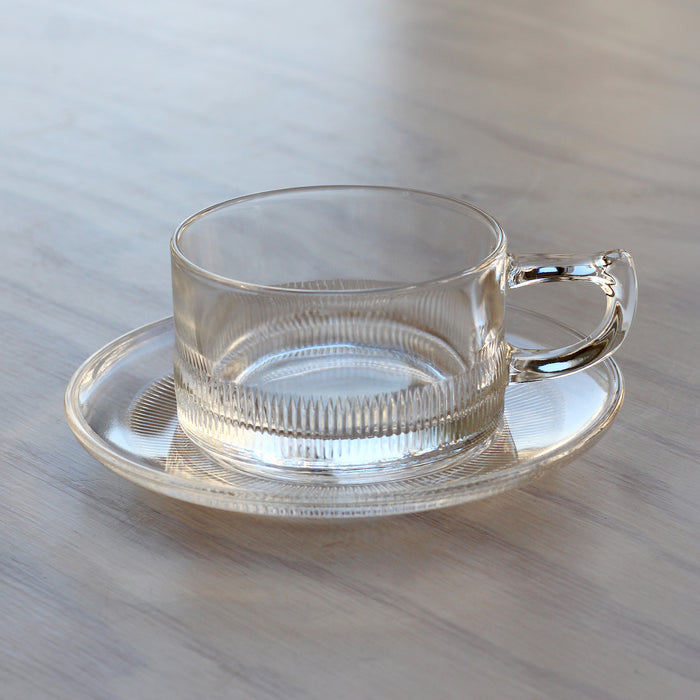 Glass Coffee Cup and Saucer