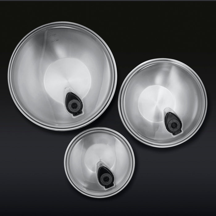 HexClad Vacuum Seal Stainless Steel Mixing and Storage Bowls