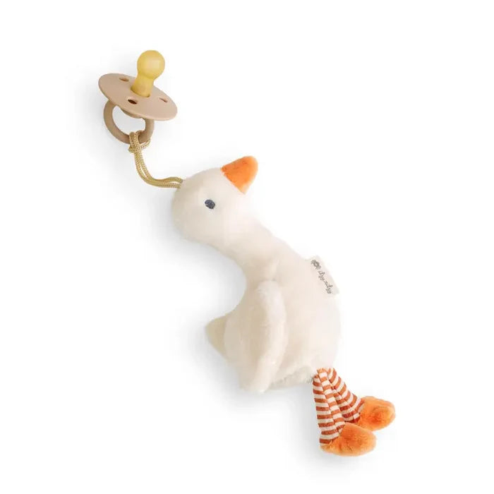 Itzy Ritzy Bitzy Pal Natural Rubber Pacifier w/ Goose Plush