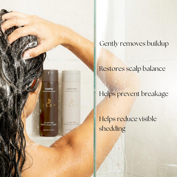 Jadu Beauty Shampoo Gently Removes Buildup, Restores Scalp Balance, Helps Prevent Breakage