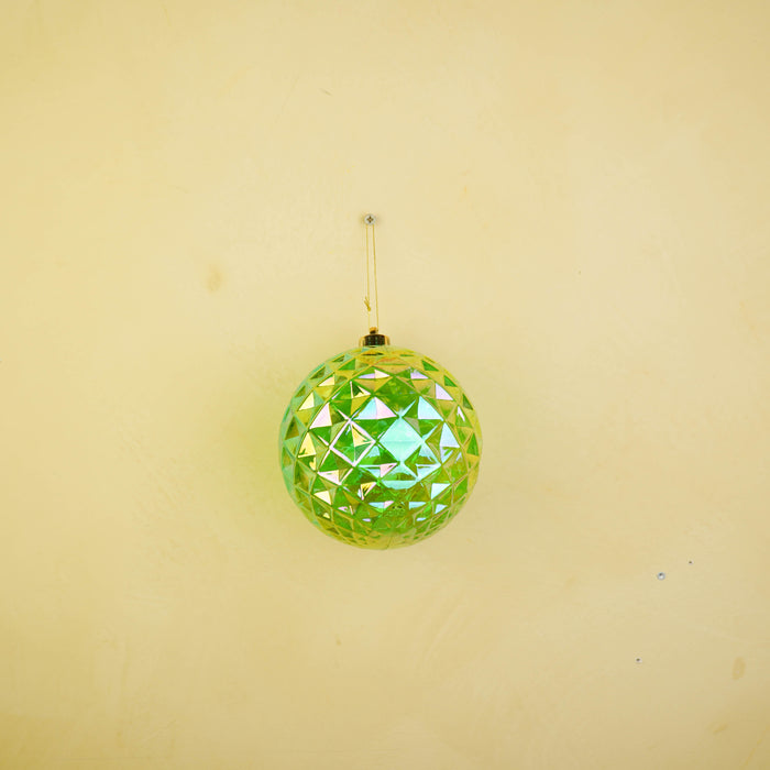 Kersthanger - Kerstbal - Kunststof - Groen - 15x15 cm