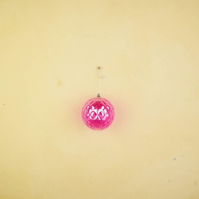 Kersthanger - Kerstbal - Kunststof - Roze Iridescent- 10x10cm