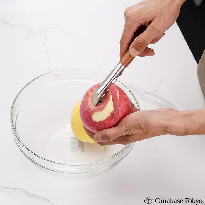 Kitchen 304 I-Shape Stainless Steel Wooden Handle Peeler Vegetable Fruit