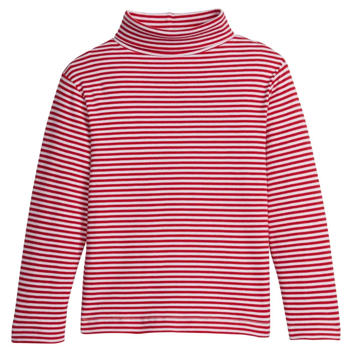 LE Striped Turtleneck-Red