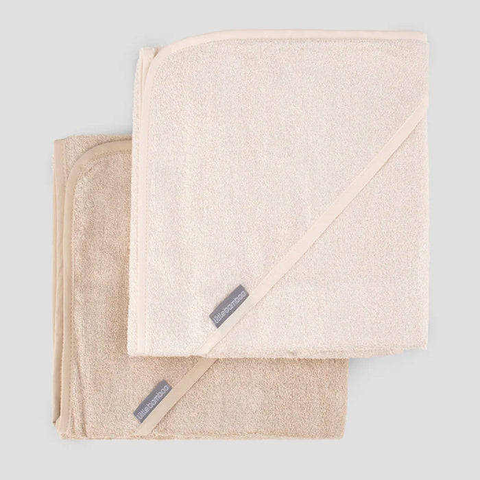 Little Bamboo Baby Hooded Towel 2PK - Ice Coffee