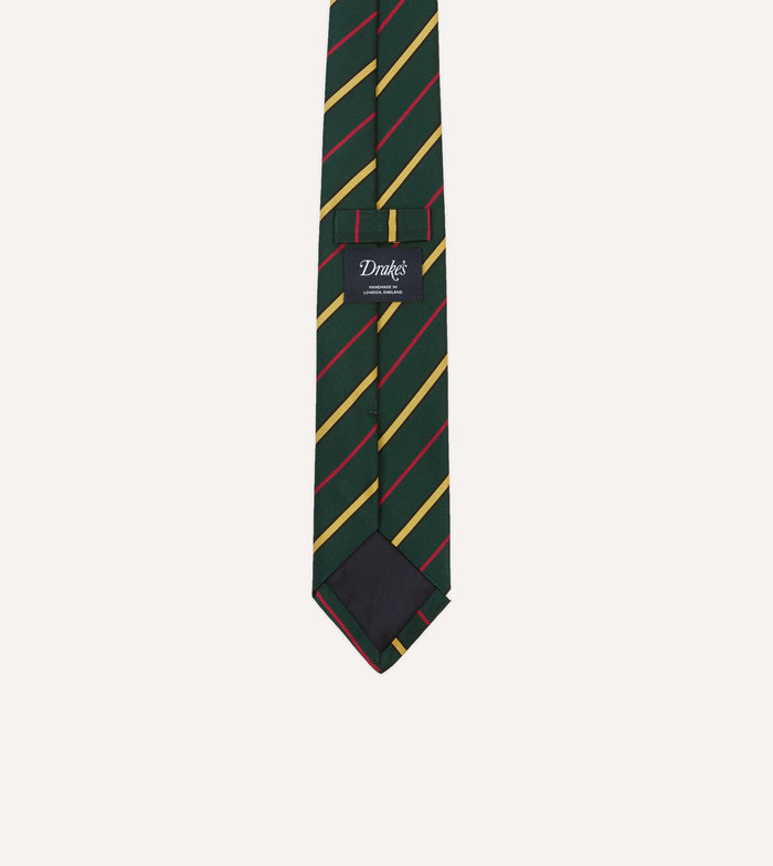 Navy, Red and White Multi Stripe Mogador Silk Tipped Tie