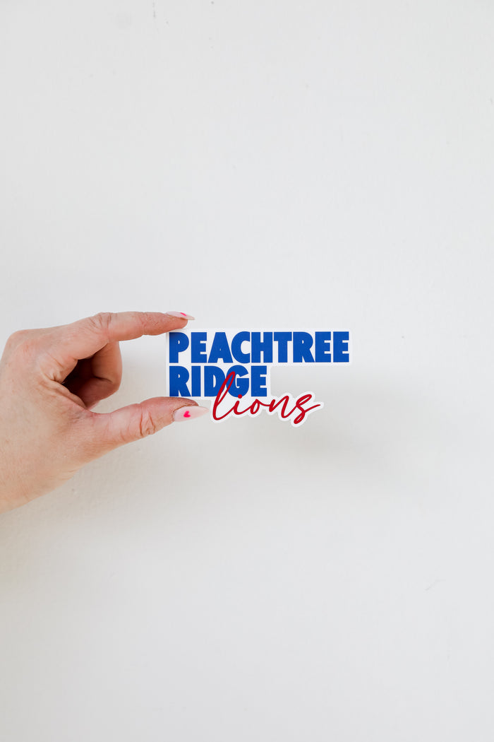 Peachtree Ridge Lions Sticker flat lay