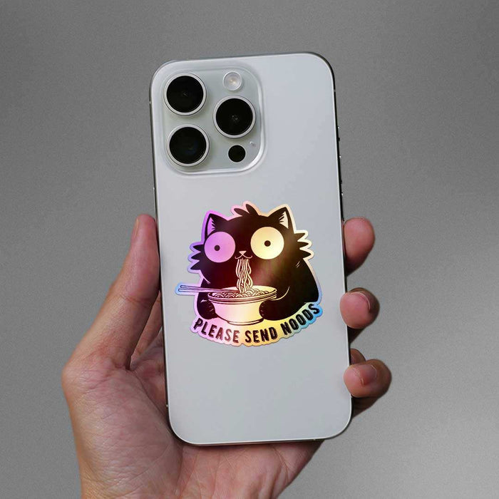Please Send Noods Holographic Sticker - Holographic stickers | STICK IT UP