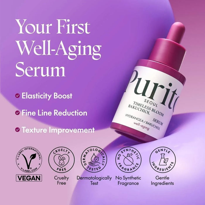 Purito Timeless Bloom Bakuchiol Serum 30ml | VGLE Beauty Canada