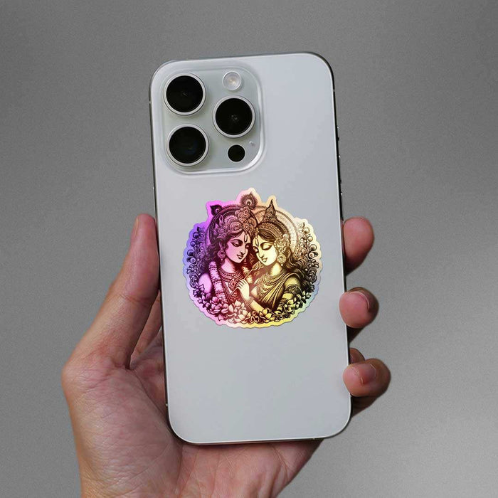 Radha Krishna 0.1 Holographic Sticker - Holographic stickers | STICK IT UP