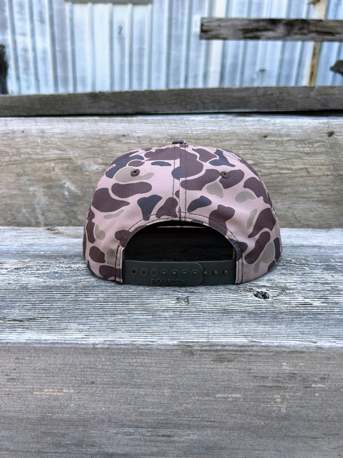 Bark Duck Camo Richardson cap with 'Southern Bred Apparel Co. Oxford, MS
Rear View