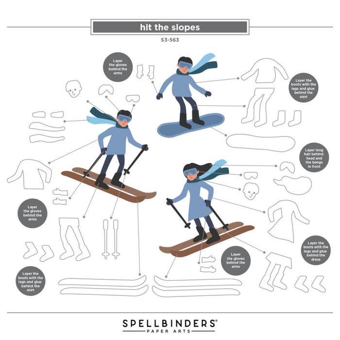 Spellbinders - Dies & 3D Folder Bundle - Ski-son's Greetings