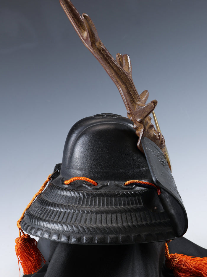 Vintage Japanese Samurai Kabuto Helmet Yamanaka Shikanosuke Bronze Display
