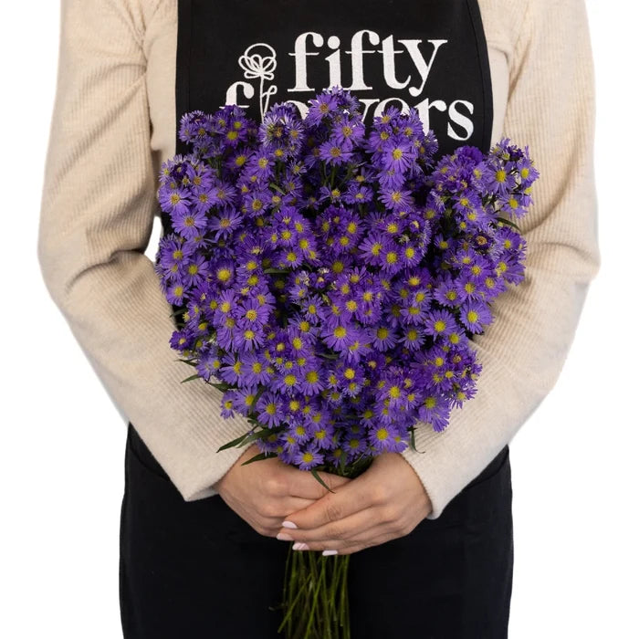 Violet Purple Spray Aster Apron - Image