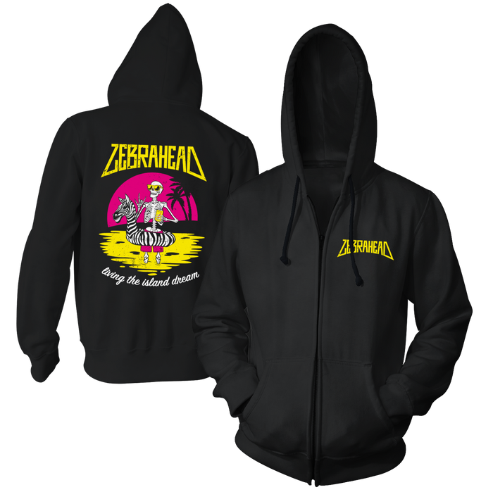 ZEBRAHEAD - "Living The Island Dream" (Black) (Zip Hoodie)