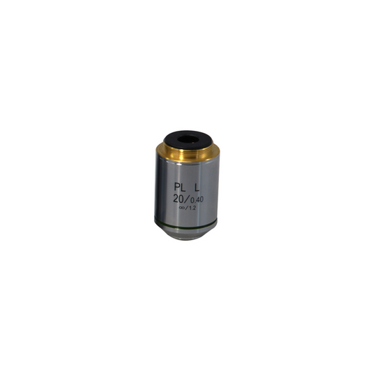 20X Infinity-Corrected Long Working Distance Plan Achromatic Microscope Objective Lens Working Distance 8.0mm, SKU BM14053431, three quarter front view