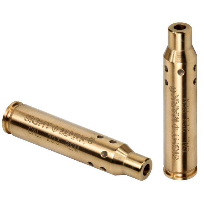 Sightmark .223 5.56x45 NATO Boresight cartridge showing precision brass construction for accurate rifle zeroing