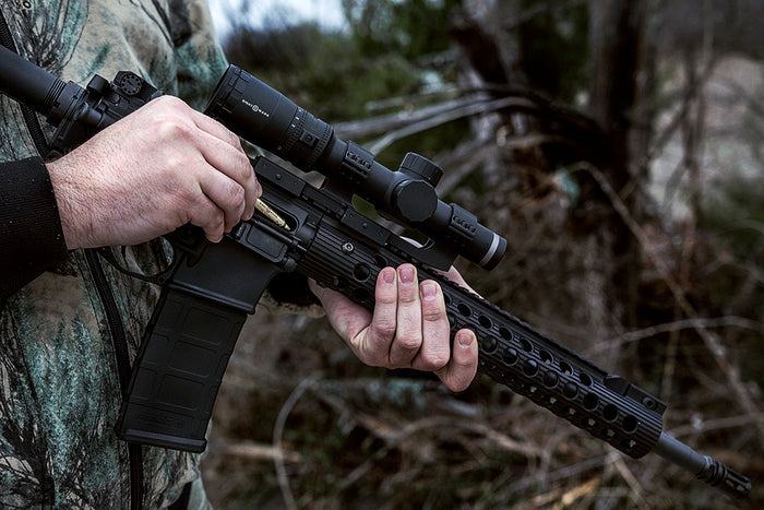 Rifle scope zeroing process using .223 NATO boresight for accurate sight adjustment without ammunition