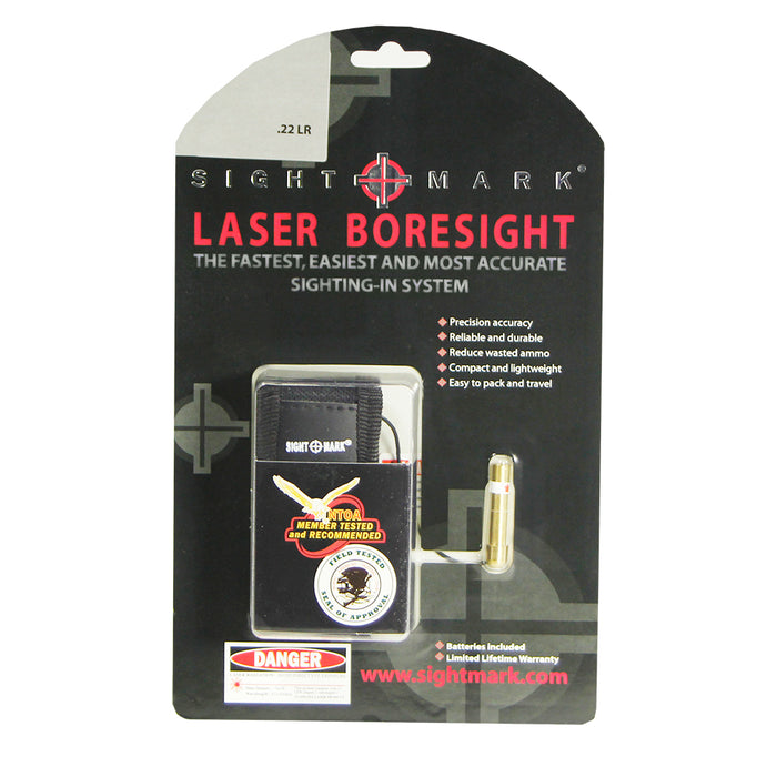 .22 LR boresight complete package with instruction manual and AAA battery pack