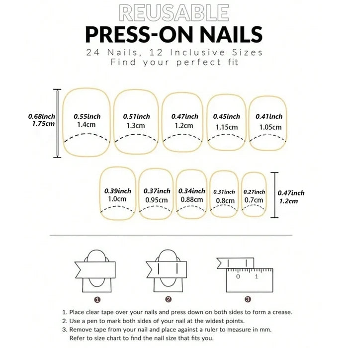 24 PCs Short French Minimalist Nails with 1 Jelly and 1 Nail File