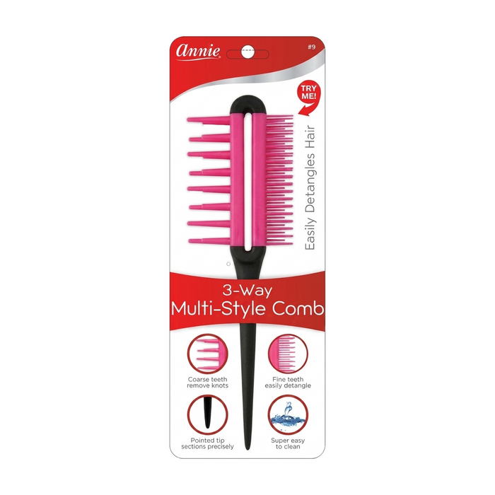 3-Way Multi-Style Comb [Pink] #9