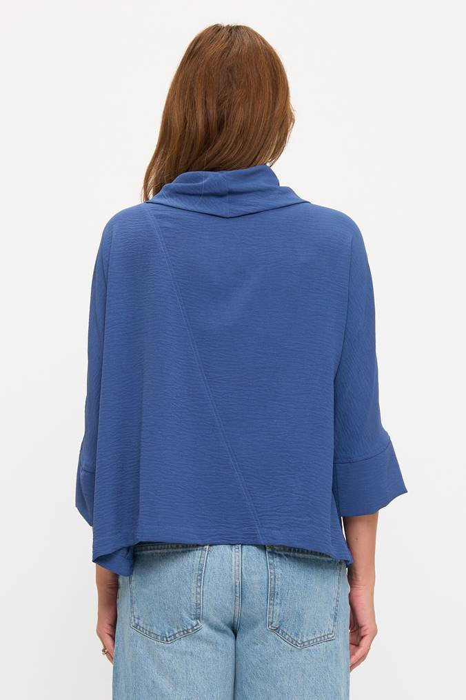 3/4 Sleeve Cowl Neck