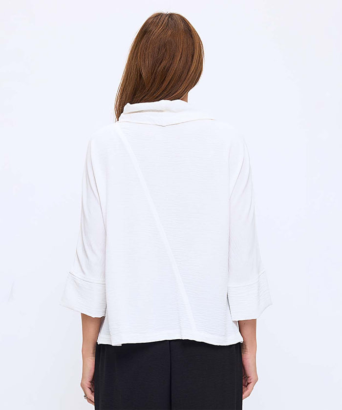 3/4 Sleeve Cowl Neck