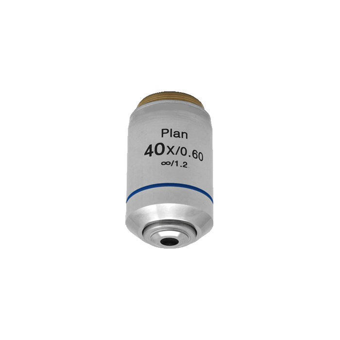 40X Infinity-Corrected Long Working Distance Plan Achromatic Microscope Objective Lens Working Distance 2.1mm, SKU BM13063531, three quarter front view