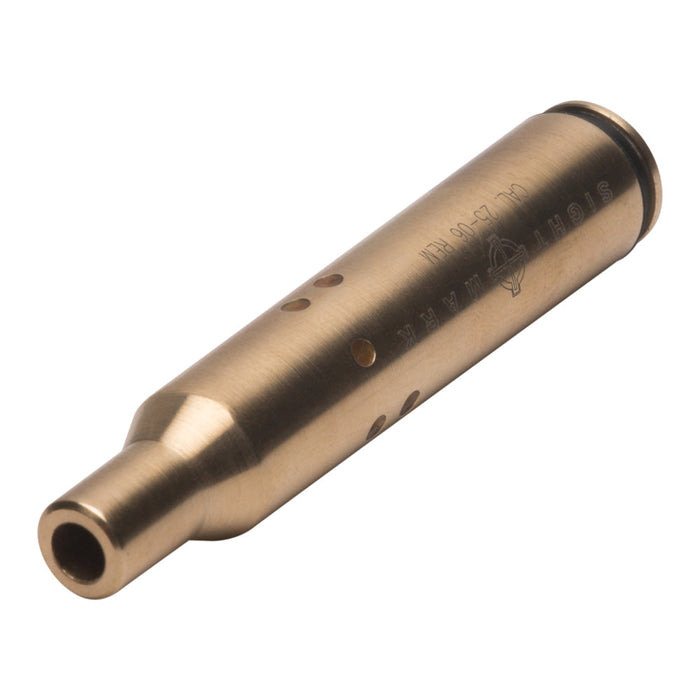 Pair of Accudot red laser boresights showing consistent manufacturing and brass finish