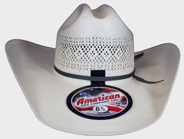 American Straw Hat with a rancher crease crown.