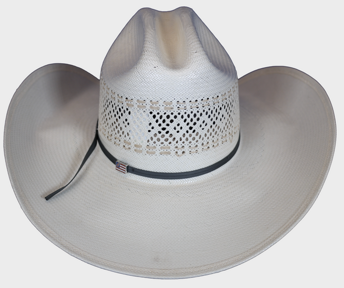 Rear view American Hat Company straw hat.