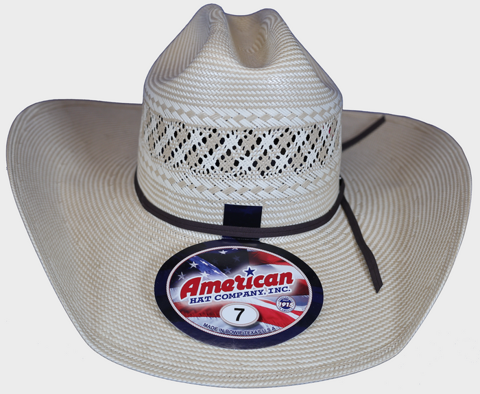 American Hat Company straw hat rancher crease crown.
