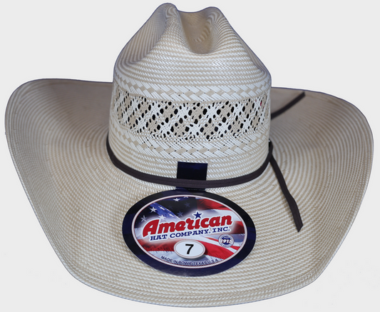 American Hat Company straw hat rancher crease crown.