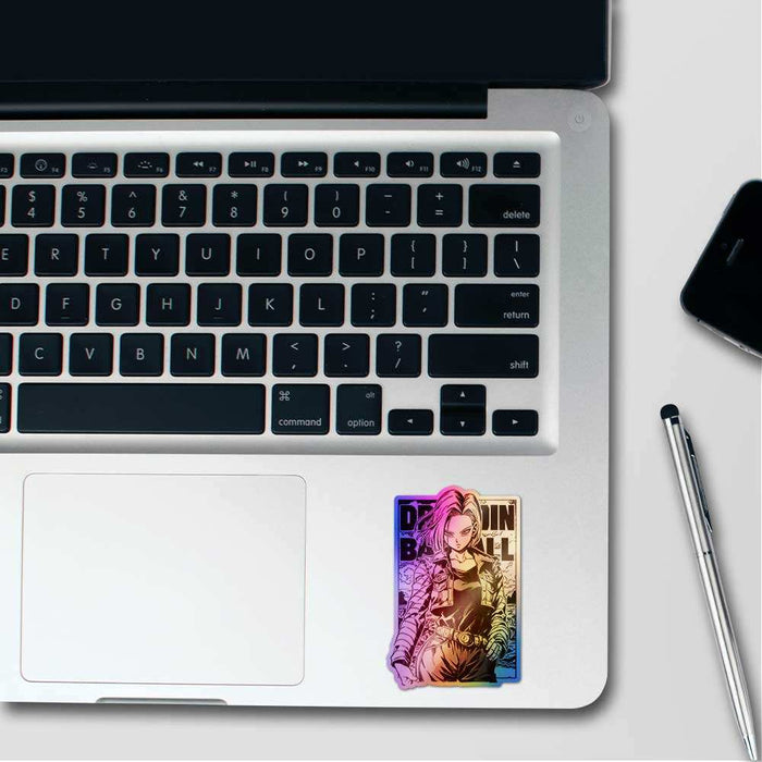 Android 18 Holographic Sticker - Holographic stickers | STICK IT UP