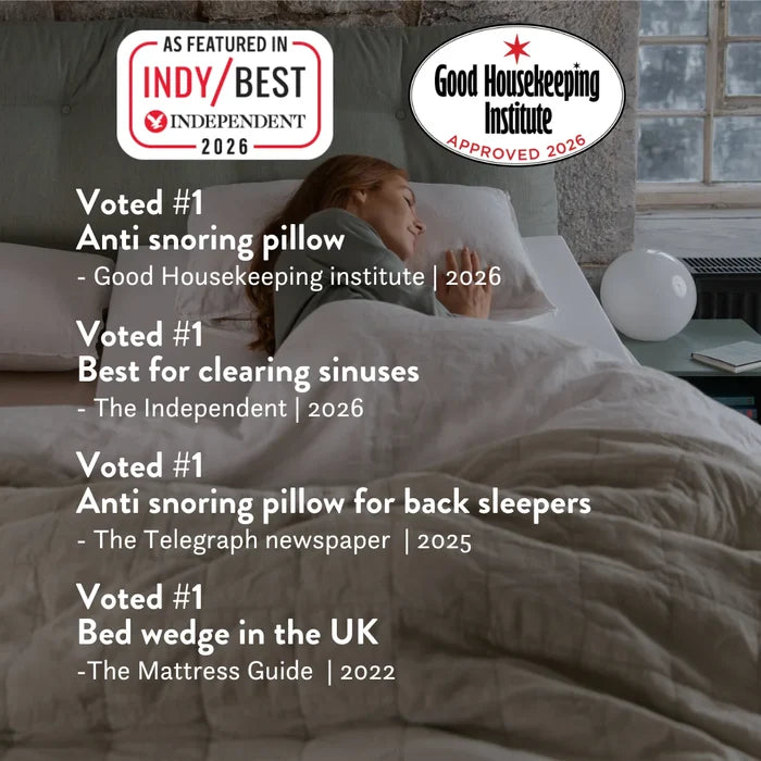 Anti Snore Bed Wedge Pillow- Putnams UK made