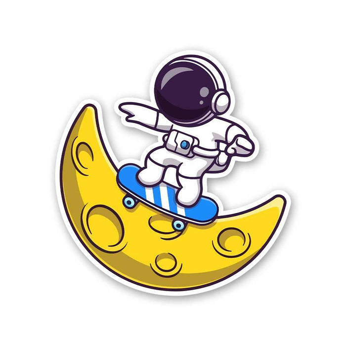 Astronaut Surfing On Moon Sticker - Stickers | STICK IT UP