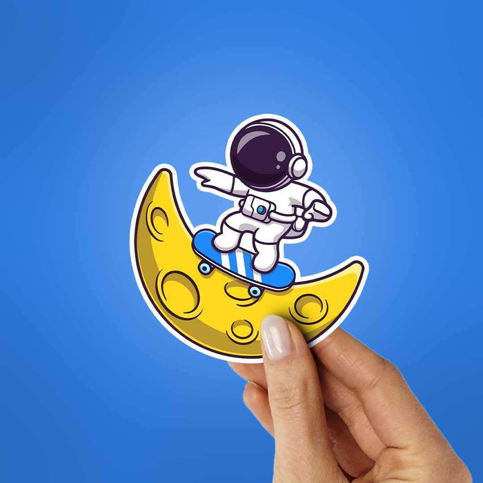 Astronaut Surfing On Moon Sticker - Stickers | STICK IT UP