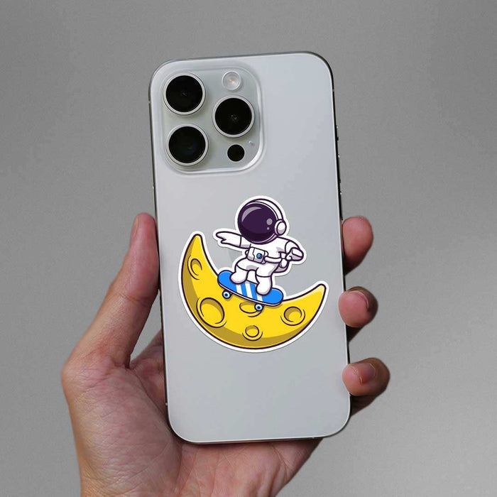 Astronaut Surfing On Moon Sticker - Stickers | STICK IT UP