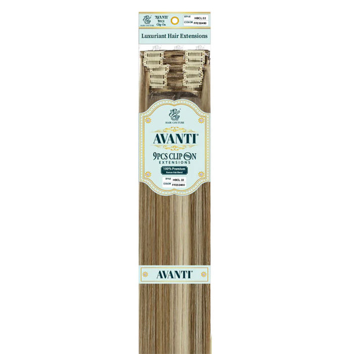 HAIR COUTURE Avanti 18 inch human hair clip in extensions with 9 pieces of premium blonde hair