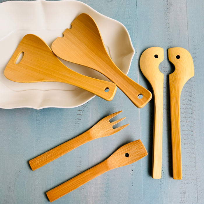 Bamboo Twin-Face Salad Server by Kai Nobuo Kobo