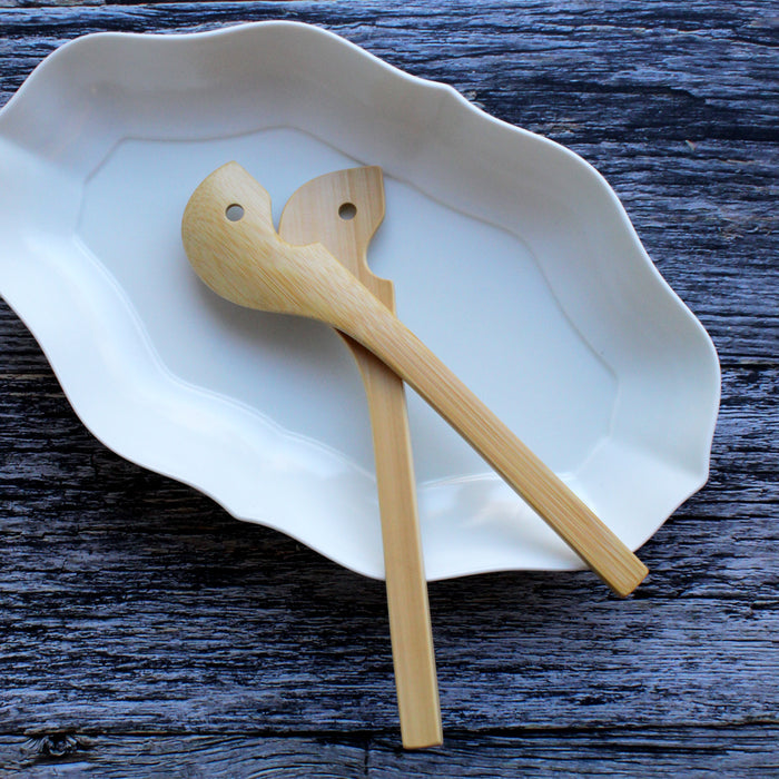 Bamboo Twin-Face Salad Server by Kai Nobuo Kobo